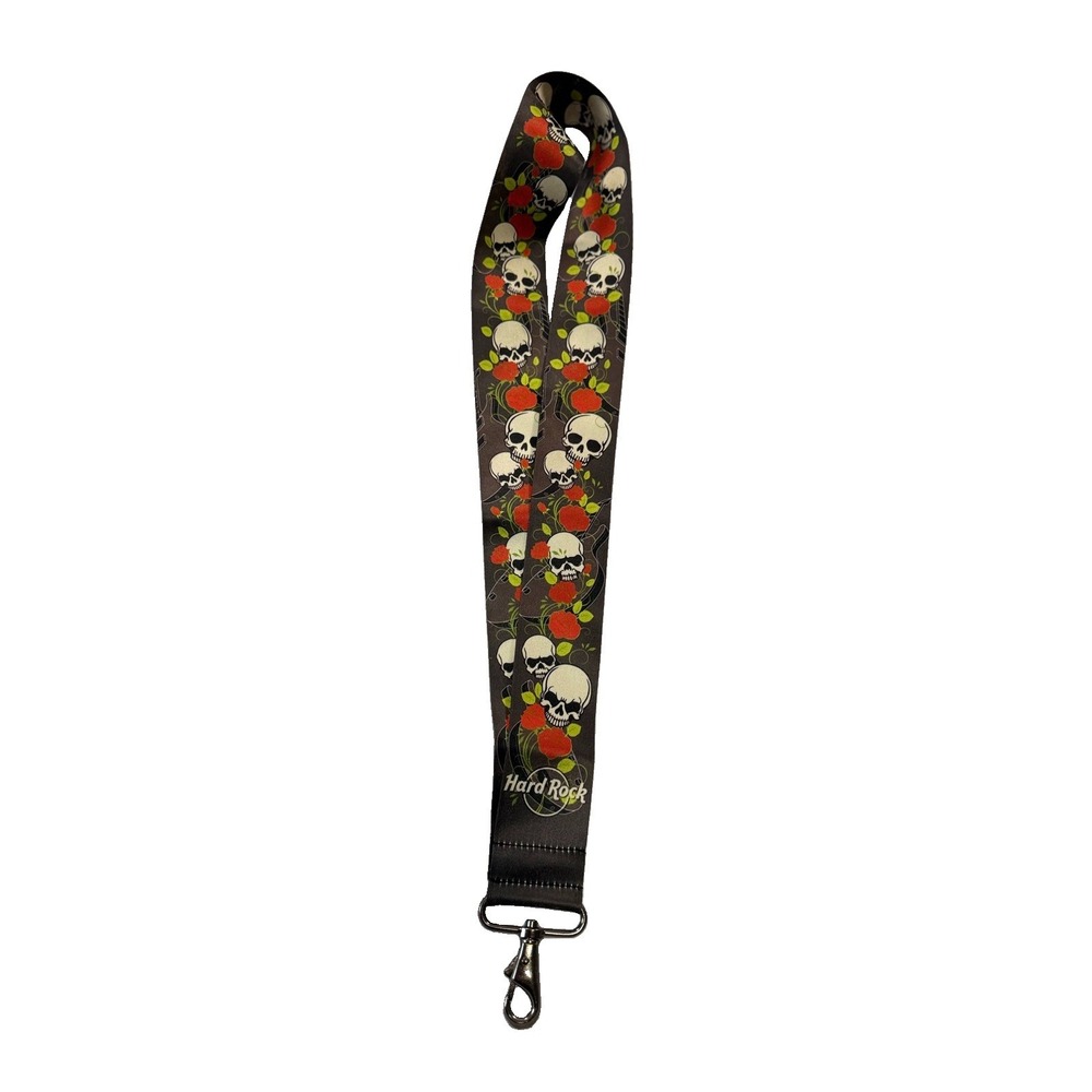 Hard Rock Skull Paisley Lanyard Skull & Guitar VIP Clip
